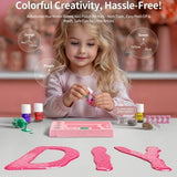 Geyiie 314-piece nail art and bead bracelet kit with beads, charms, glitter, tools, and 5 nail polishes in 3-tier acrylic storage box - view 3