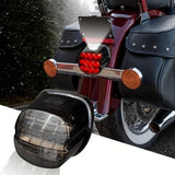 Smoked lens LED rear tail light for Harley Davidson motorcycle with black ABS housing showing brake and running light - view 2