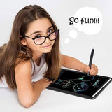 ScriMemo 10-inch LCD writing tablet kids drawing pad with stylus and one-touch erase button on white background - view 3
