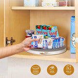Gestone 11.2-inch rotating lazy Susan turntable organizer with 3 clear acrylic corner bins for pantry or cabinet - view 2