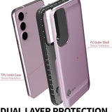 Purple and black dual-layer shockproof case for Samsung Galaxy S23 Plus with raised bezels and corner protection - view 3