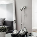 LHQOO Silver Taper Candle Holders 13.78" Tall – Set of 3 Modern Centerpiece — view 7 of 7