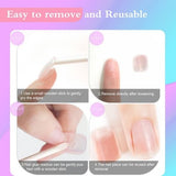 MNSL short coffin mermaid press on nails set with multicolor glitter pearl finish displayed on hand - view 7