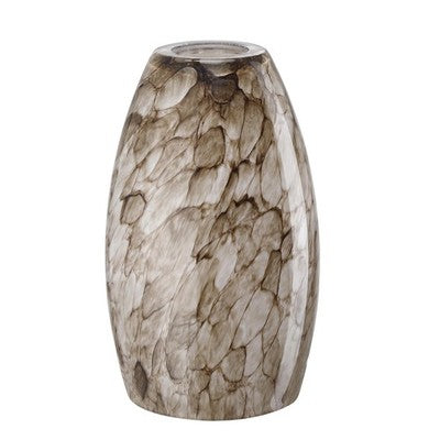 Oval brown river stone crackle glass pendant light shade 7.64 inches tall with 1.65 inch fitter opening