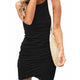 Btfbm Women's Ruched Sleeveless Bodycon Mini Dress – Black, Size M