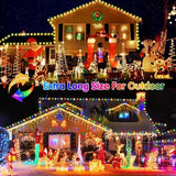 Heceltt 115-foot color changing LED string lights with 350 multicolor bulbs strung outdoors on patio or garden - view 7