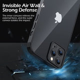 Ubeesize crystal clear shockproof case for iPhone 13 showing hard PC back and black TPU bumper corners - view 5