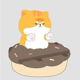 Uniboho kawaii anime cat resin phone stand holding a smartphone upright on a desk with non-slip base - view 8