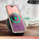 Pink butterfly full-body TPU iPhone 14 Pro case with built-in screen protector and raised camera bezels - view 5