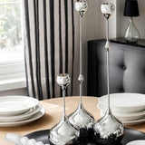 LHQOO Silver Taper Candle Holders 13.78" Tall – Set of 3 Modern Centerpiece — view 5 of 7