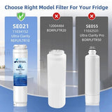 Three white SETFEEL SE021 refrigerator water filters replacing Bosch UltraClarity 11034152 REPLFLTR10 BORPLFTR10 - view 2