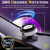 Fostex CZ16 round black magnetic smartphone car dashboard mount with 360-degree rotation on smooth surface - view 5