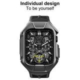 Wohben Rugged Armor Pro black TPU case with stainless steel band for Apple Watch 44mm and 45mm - view 5