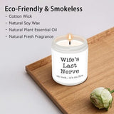 Homsolver cream glass jar candle with 'Wife's Last Nerve' text and bow, lavender scented soy wax candle - view 5