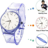 Zeoine purple analog kids wristwatch with black dial, round face, and adjustable buckle strap for boys and girls - view 3