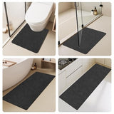 TYUU black 16x24 non-slip bath mat with rubber backing and faux suede surface laid flat on bathroom floor - view 8
