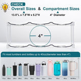 Clear 3-tier stackable plastic water bottle organizer holding 9 large tumblers in 4x4 inch compartments - view 4