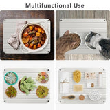 White diatomite stone dish drying mat 12x16 inches with drainage grooves and anti-slip PVC mesh base on kitchen counter - view 6
