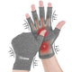 TFUSOM Fingerless Arthritis Compression Gloves – Anti-Slip, Light Gray, Medium
