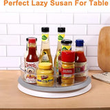 Gestone 11.2-inch rotating lazy Susan turntable organizer with 3 clear acrylic corner bins for pantry or cabinet - view 6