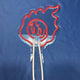 LED Torch Fire Light-Up Acrylic Wall Sign - Red & White Illuminated Decor