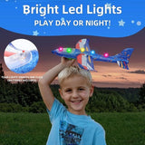 Four-pack LED foam glider airplane launcher toy set with colorful planes, launcher, and soft bullets for kids - view 5