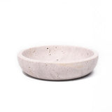 Round white and gray natural travertine marble decorative bowl 7.8 inches diameter for entryway keys and trinkets - view 3