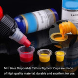 300 clear plastic disposable tattoo ink caps in small medium and large sizes for tattooing pigment use - view 5