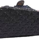 Aiminila girls black glitter thong slide sandals size 11.5 with open toe buckle strap and flat rubber sole - view 3