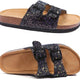 Aiminila Girls Black Glitter Thong Slide Sandals - Size 11.5 Little Kid