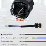 NTHREEAUTO smoked lens LED tail light assembly with wiring adapter for Harley Davidson motorcycles - view 6