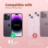 Pink butterfly full-body TPU iPhone 14 Pro case with built-in screen protector and raised camera bezels - view 7
