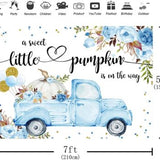 Aperturee 7x5 blue fall pumpkin It's a Boy baby shower photography backdrop banner on vinyl cloth - view 3
