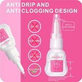Mekerui G-1 nail glue gel and R-1 remover kit with grinding strips and applicator sticks for press-on nails - view 5