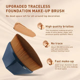 Easyhut blue aluminum hexagon handle flat top kabuki foundation brush with protective storage case on white background - view 2
