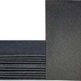 Box of 50 black airlaid disposable napkins measuring 16x16 inches, folded and displayed for wedding table setting