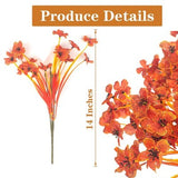 Grunyia 7-stem artificial fall flowers with orange, burgundy, and golden yellow blooms for outdoor porch planters - view 2