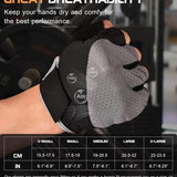 Sunnex grey fingerless gym gloves for women with silicone wave palm padding and breathable mesh back, size medium - view 6