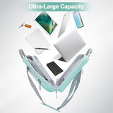 Losong light blue 2-inch 3-ring zipper binder with removable shoulder strap and multiple pockets for 500 sheets - view 6