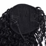 viviaBella 14-inch afro jerry curly human hair ponytail extension in natural black with two claw clips, 80 grams - view 4