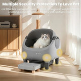 ZLAFM dark grey automatic self-cleaning cat litter box with open entry ramp and app-controlled smart cleaning cycle - view 8