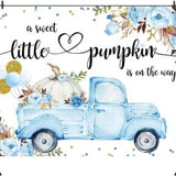 Aperturee 7x5 blue fall pumpkin It's a Boy baby shower photography backdrop banner on vinyl cloth - view 2