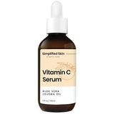 Simplified Skin 20% Vitamin C facial serum 2 oz bottle for anti-aging dark spot and brightening treatment