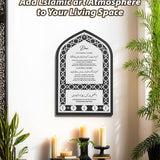 White acrylic Islamic Mihrab arch-shaped wall key holder with 5 hooks, mounted on wall, decorative Muslim home decor - view 4