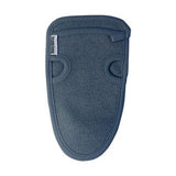 Two silver grey nylon exfoliating gloves laid flat, textured body scrubber pair for dead skin removal - view 4