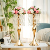 Two pink and white silk rose flower ball centerpieces on plastic bases, 10 inches diameter, styled on a wedding reception table - view 3