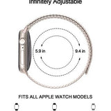 Polished stainless steel magnetic Apple Watch band with adjustable clasp, compatible with 38mm to 49mm Apple Watch models - view 4