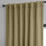 Nomad Tan faux linen room darkening curtain panel 50x84 inches hung on rod by HPD Half Price Drapes - view 7