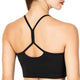 Sunzel Women's Soft Padded Racerback Cropped Tank Sports Bra – Black, Size M