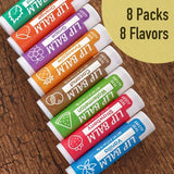 Eight assorted flavored natural lip balm tubes with coconut oil and vitamin E, bulk pack of 8 for moisturizing lips - view 2